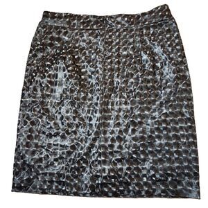 Solitaire by Ravi Khosla black geometric print skirt medium
